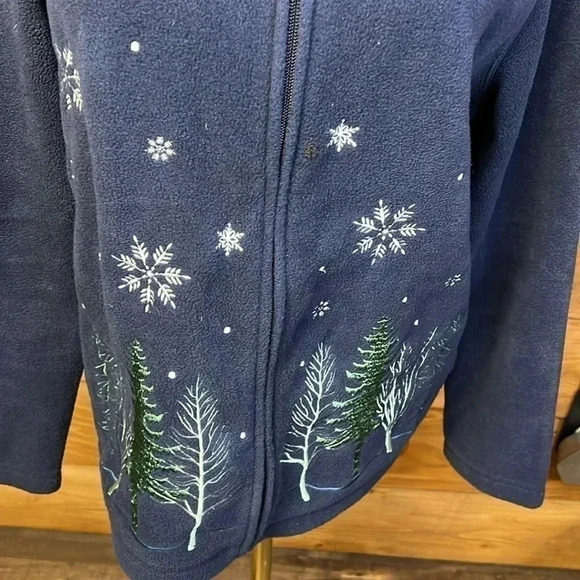 CROFT & BARROW women’s  ZIP UP cardigan jacket Lg winter Christmas soft‎ warm - Picture 2 of 9